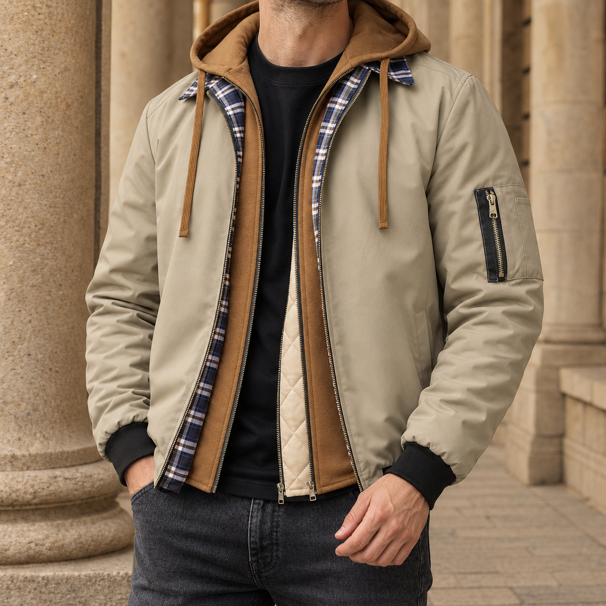 Rafferty-Wren Layered Bomber Jacket