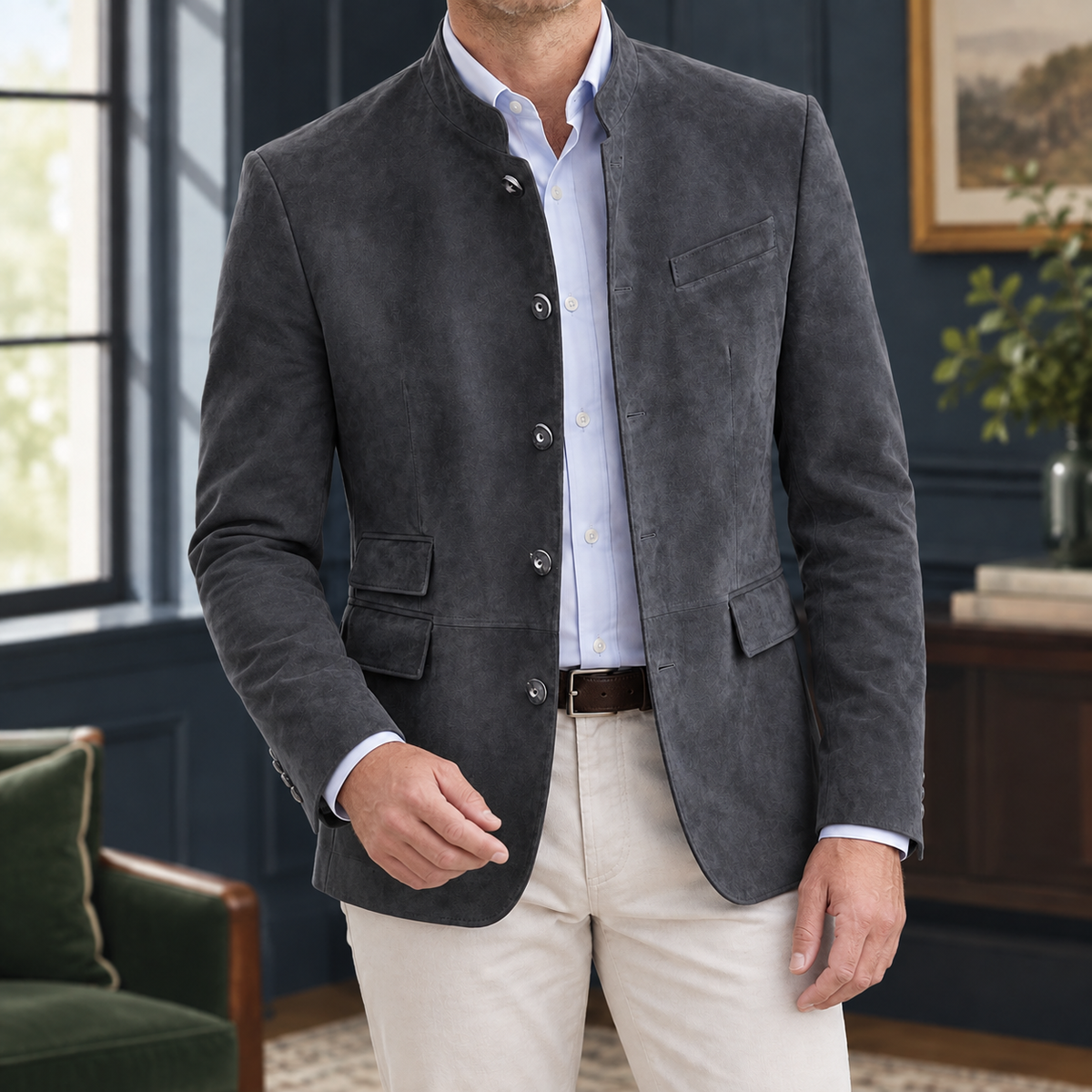 Barnabas-Ellis Stand Collar Blazer