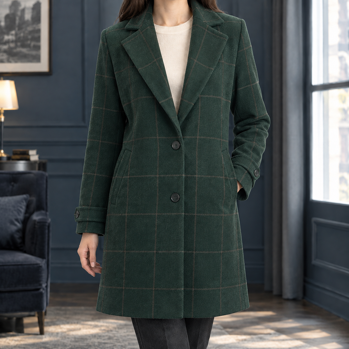 Arabella-Elise Windowpane Coat