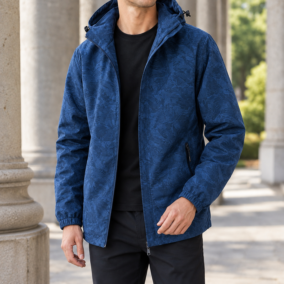 Harlan-Grey Tonal Print Jacket