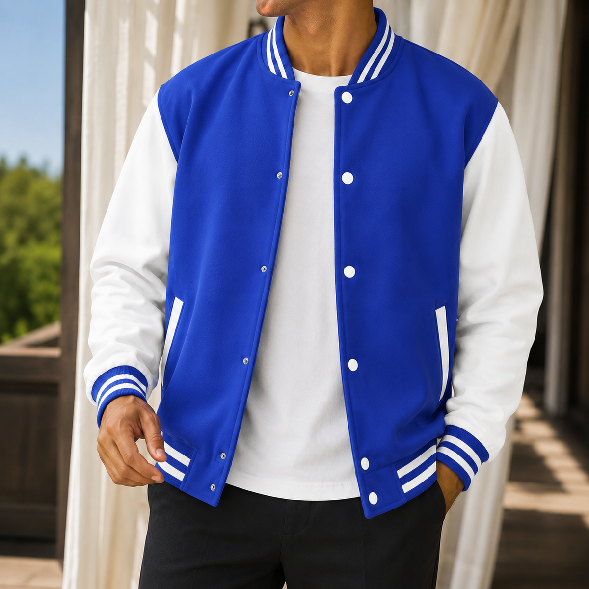 Blaise-Grey Varsity Jacket