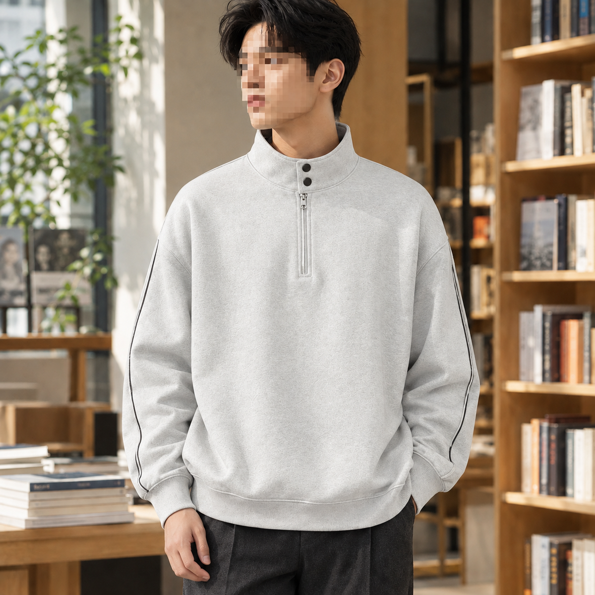 Victor-Scott Stand Collar Sweatshirt