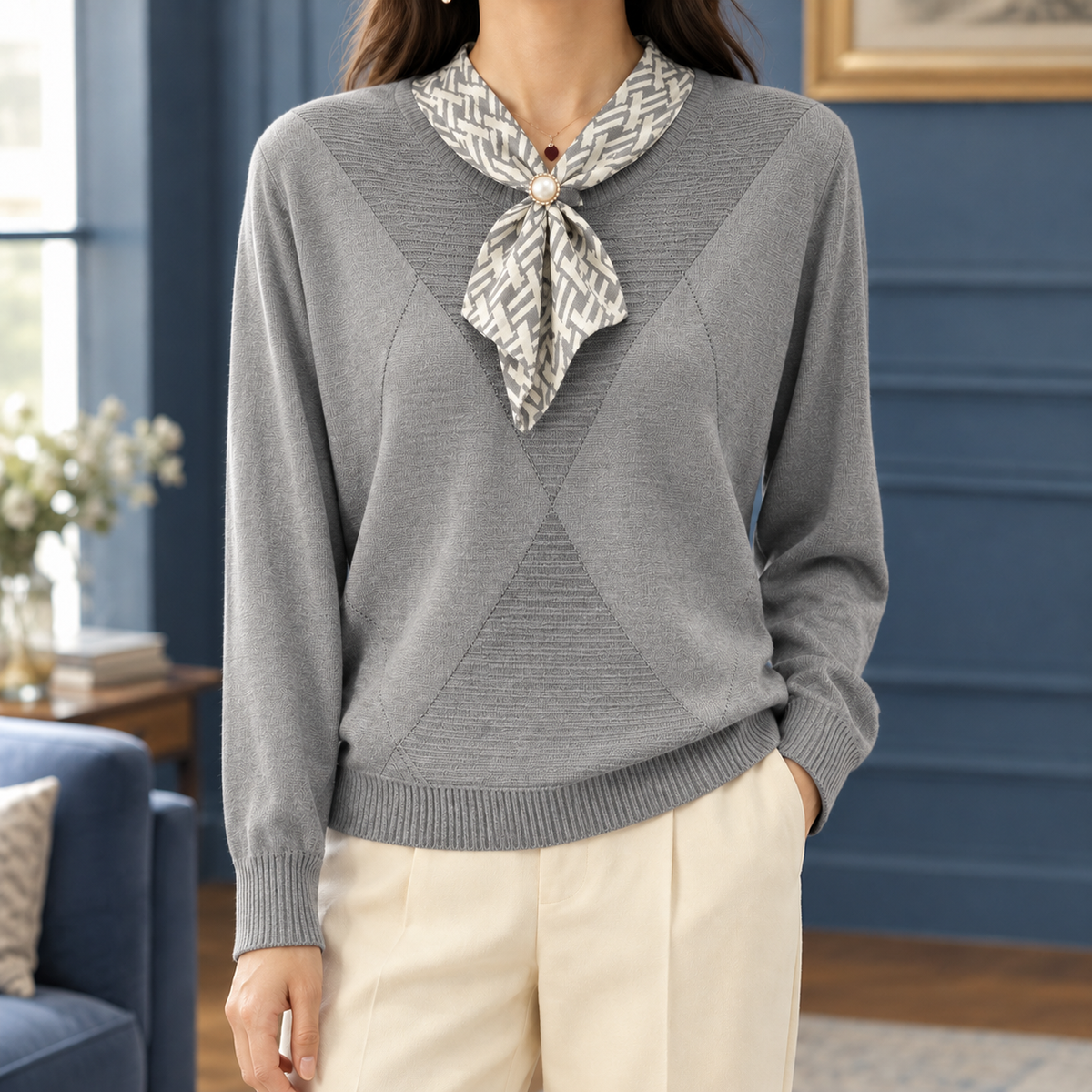Doverton Scarf Neck Sweater