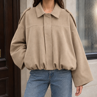 Elise-June Faux Suede Bomber Jacket