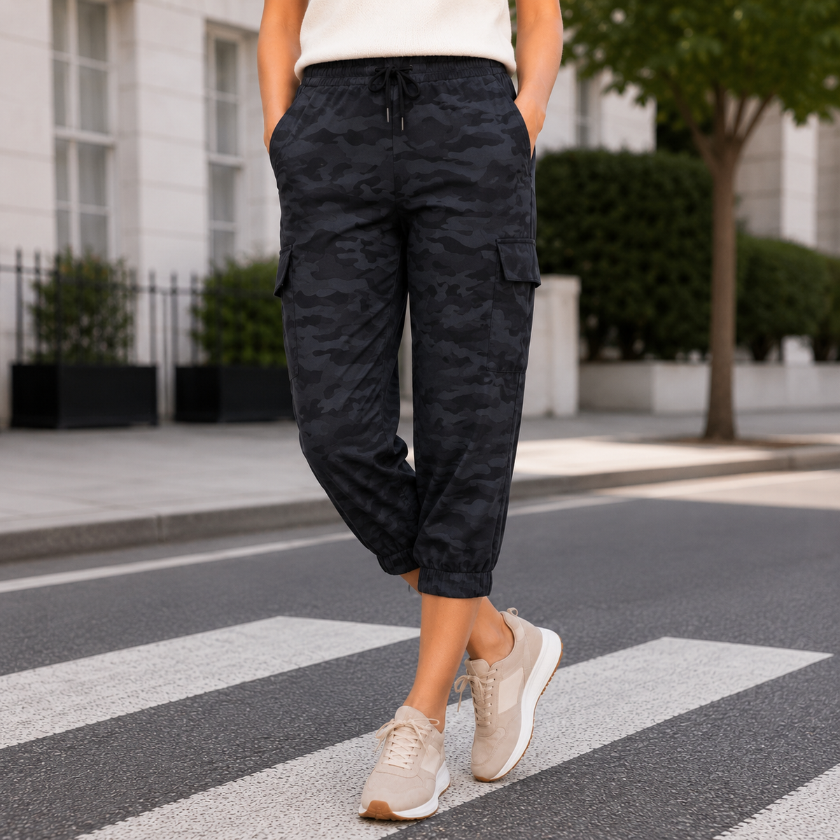 Florence-Kate Cropped Cargo Joggers