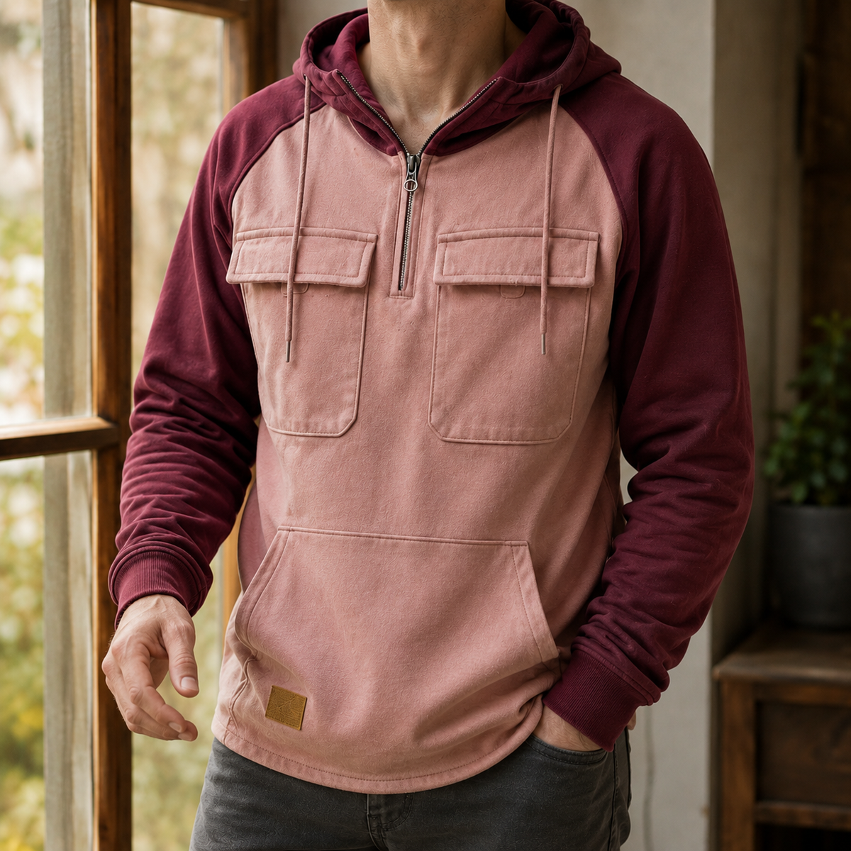 Callum-Grey Utility Hoodie