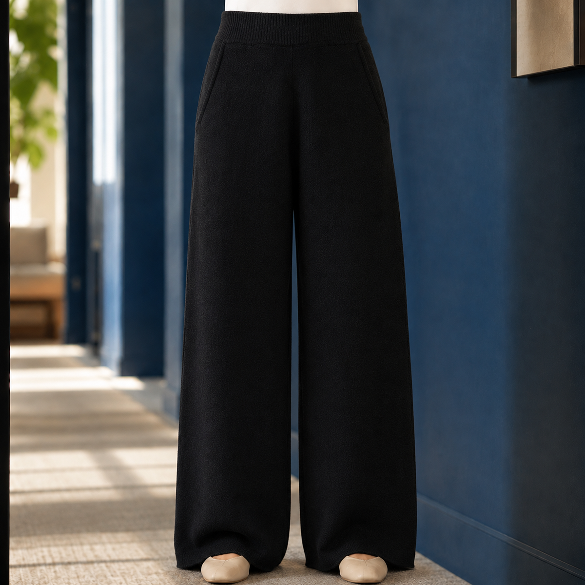 Meredith-Sage Cashmere-Feel Pants