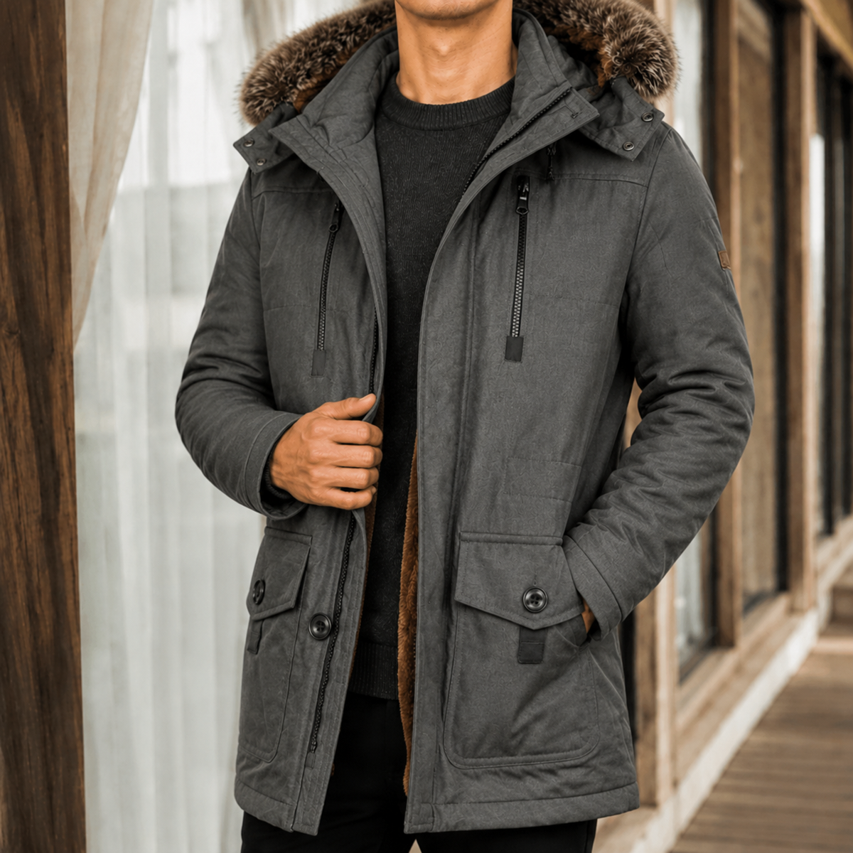 Byron-Tate Hooded Overcoat