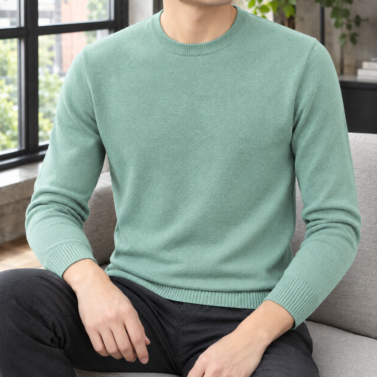 Edmund-Stone Crew Neck Sweater