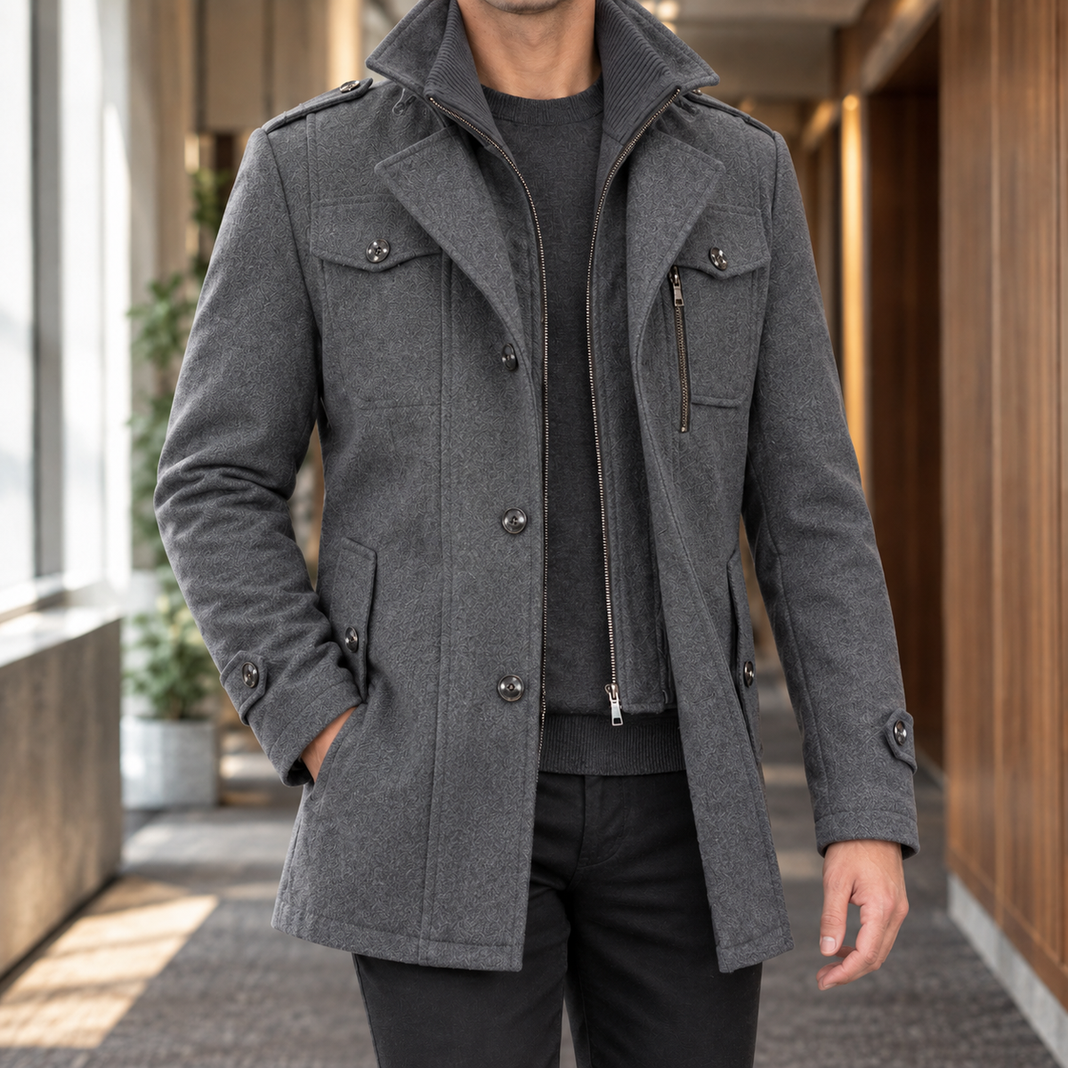 Benjamin Double Collar Coat