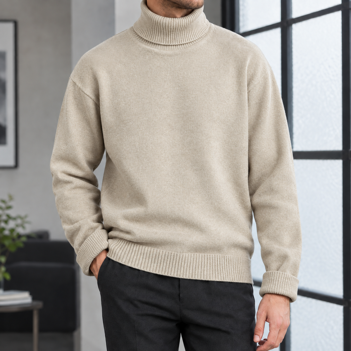 Zane-Miles Ribbed Turtleneck Sweater