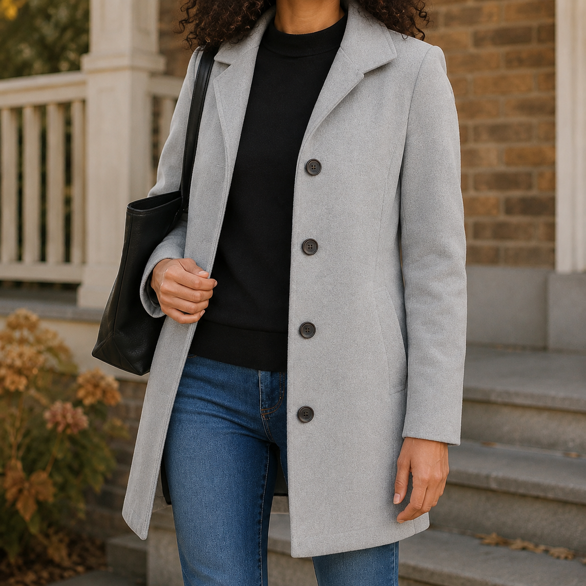 Alba-Sage Straight Cut Coat