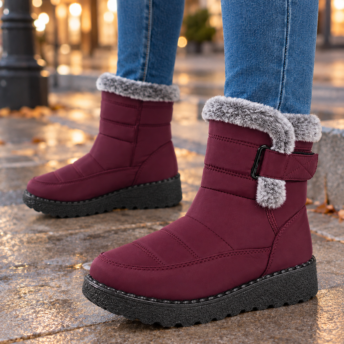 Lucania-Roma Faux Fur-Trim Boots