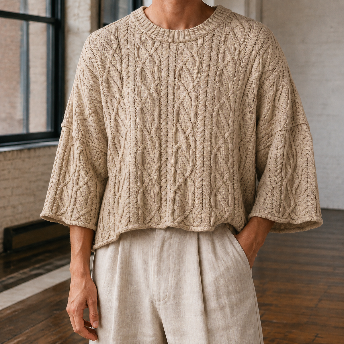 Hector-Grant Cable Knit Top