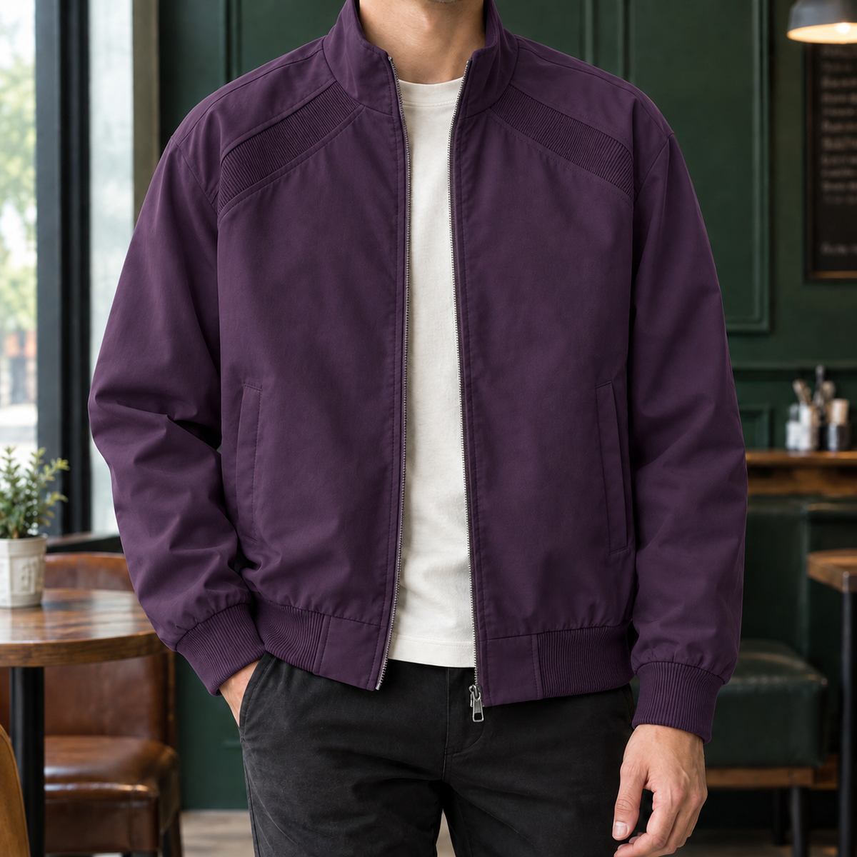 Ernest-Miles Ribbed Panel Jacket