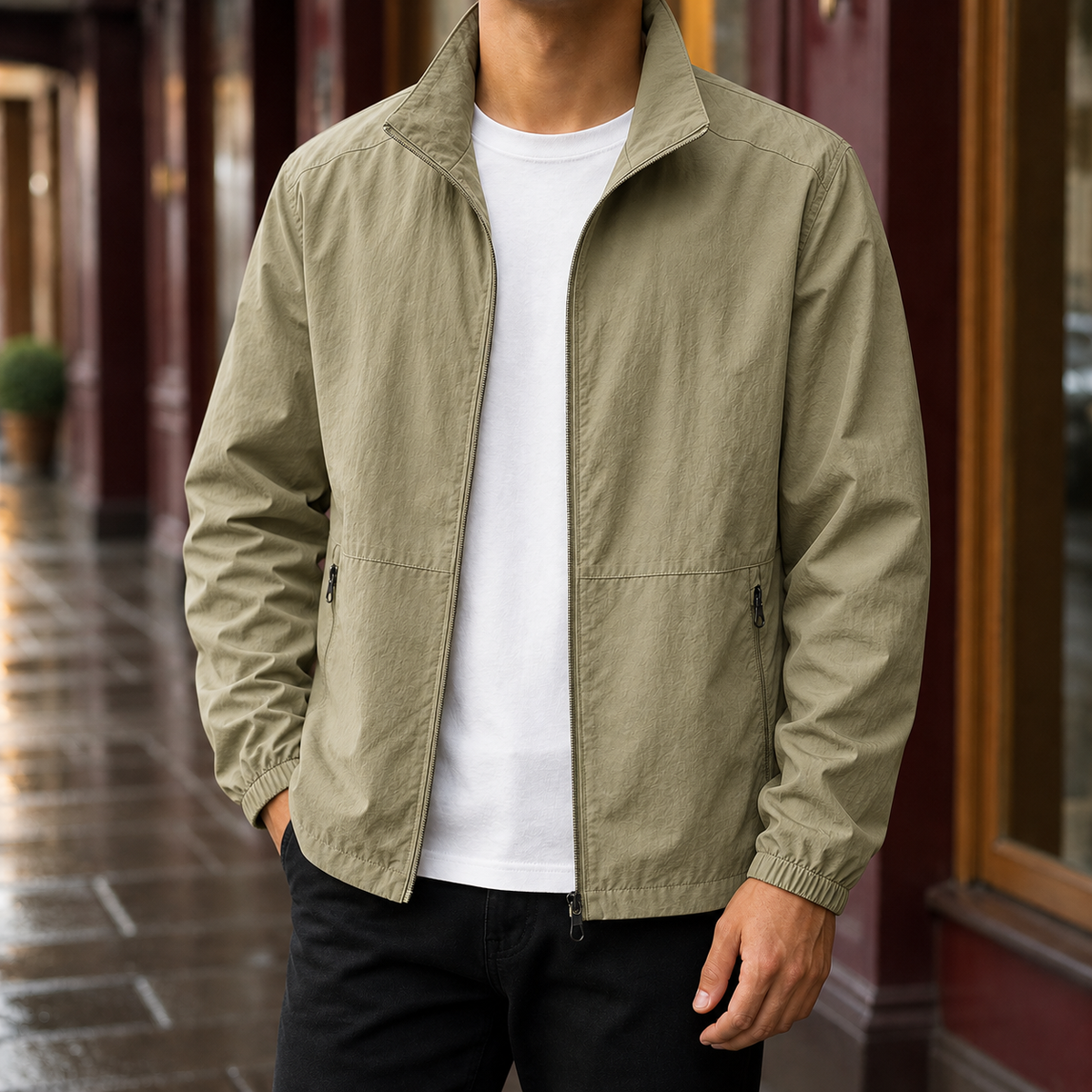 Matthias-Grant Stand Collar Jacket