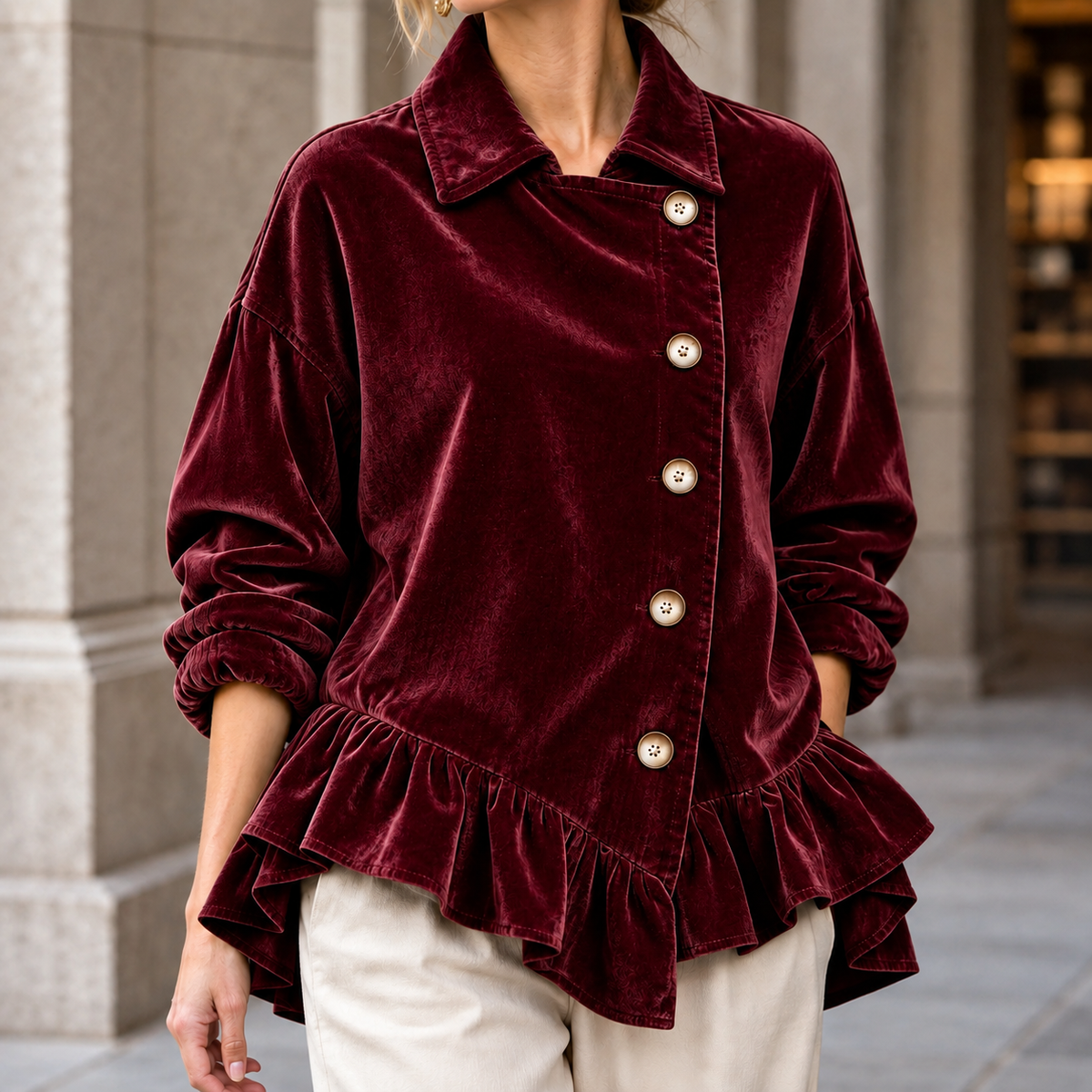 Annalise-Jane Ruffle Hem Jacket