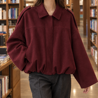 Clemence-Marie Faux Suede Bomber Jacket