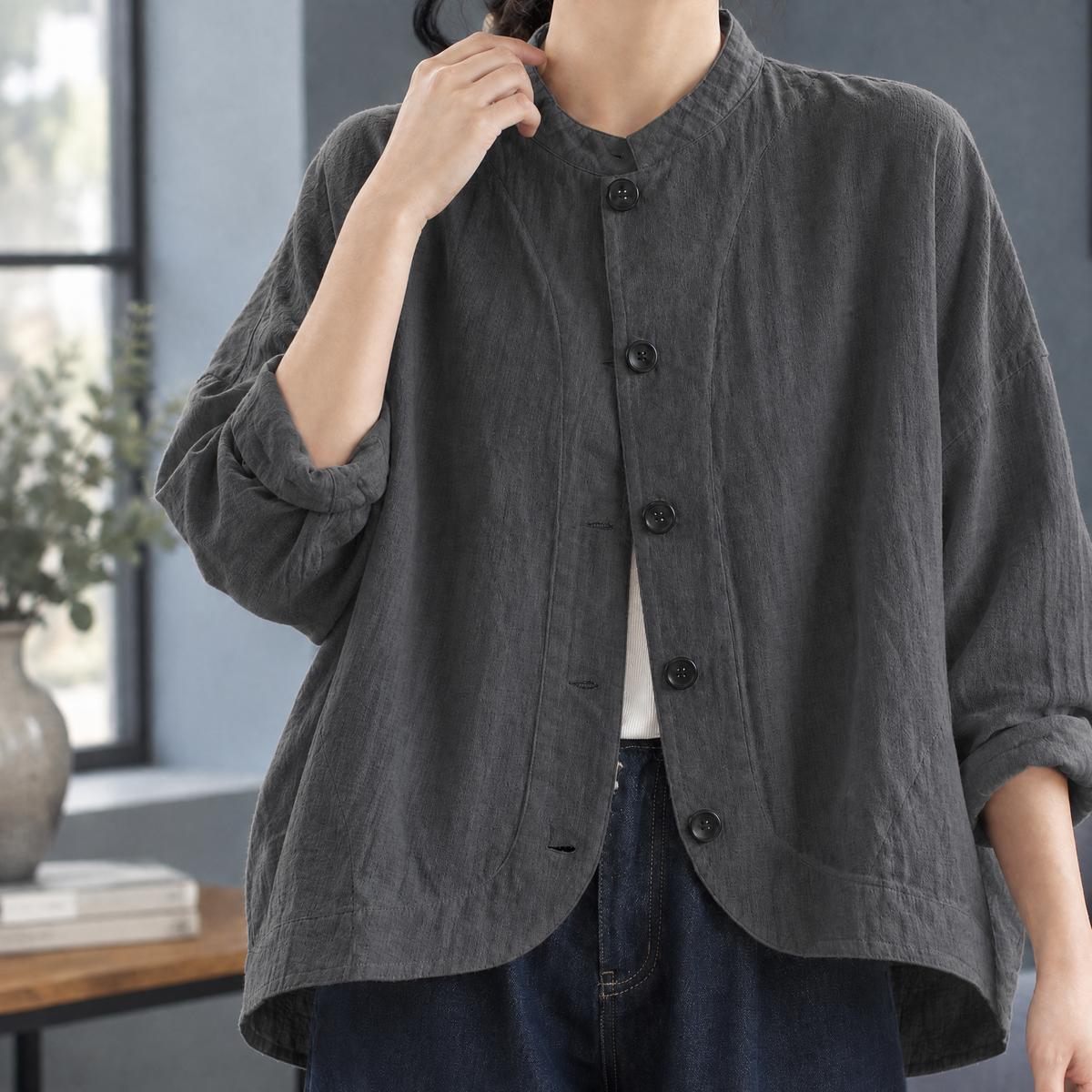 Stella-Marie Stand Collar Jacket