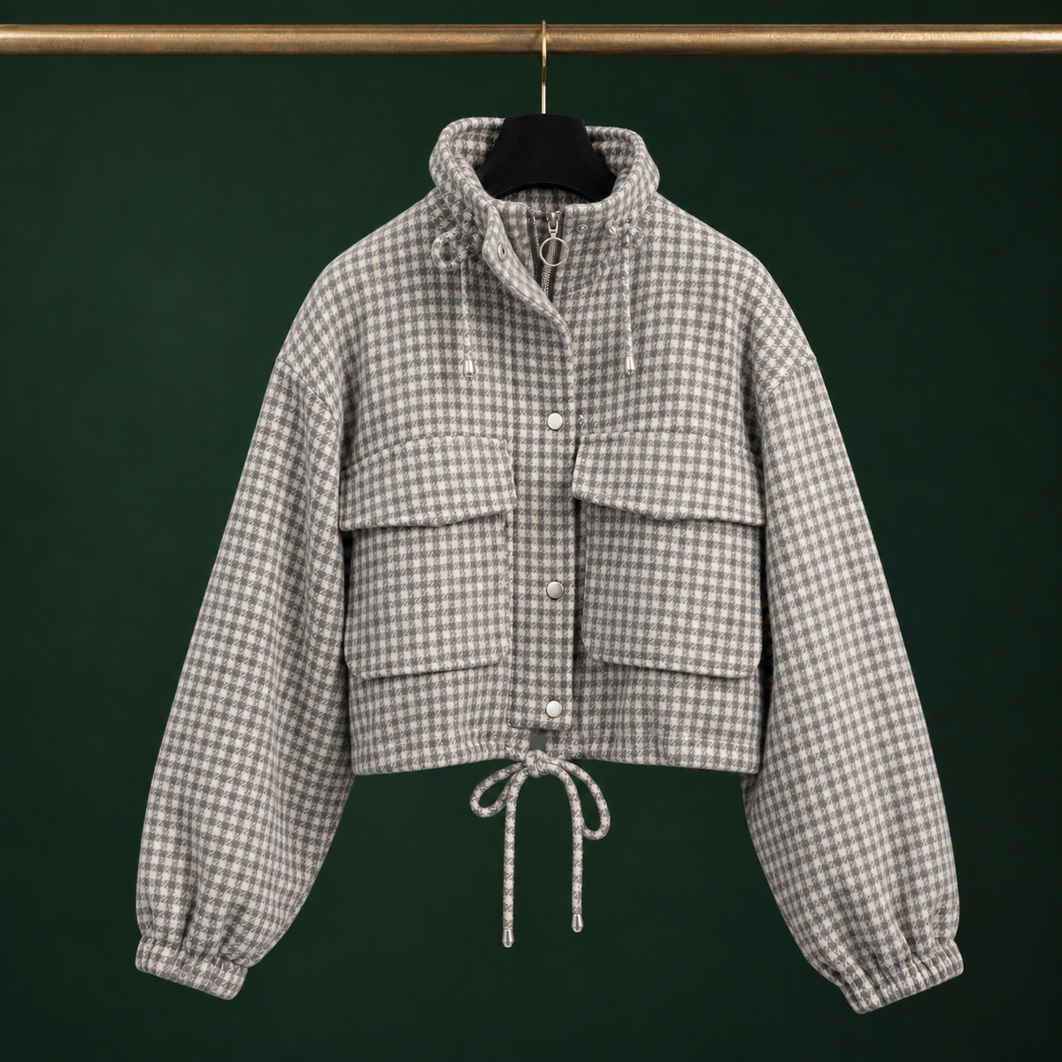 Fenna-Rose Houndstooth Utility Jacket