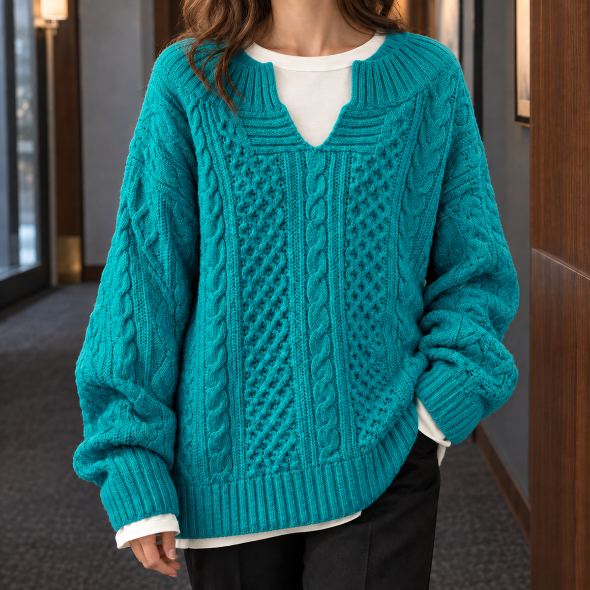 Fernanda-Pearl Cable Sweater