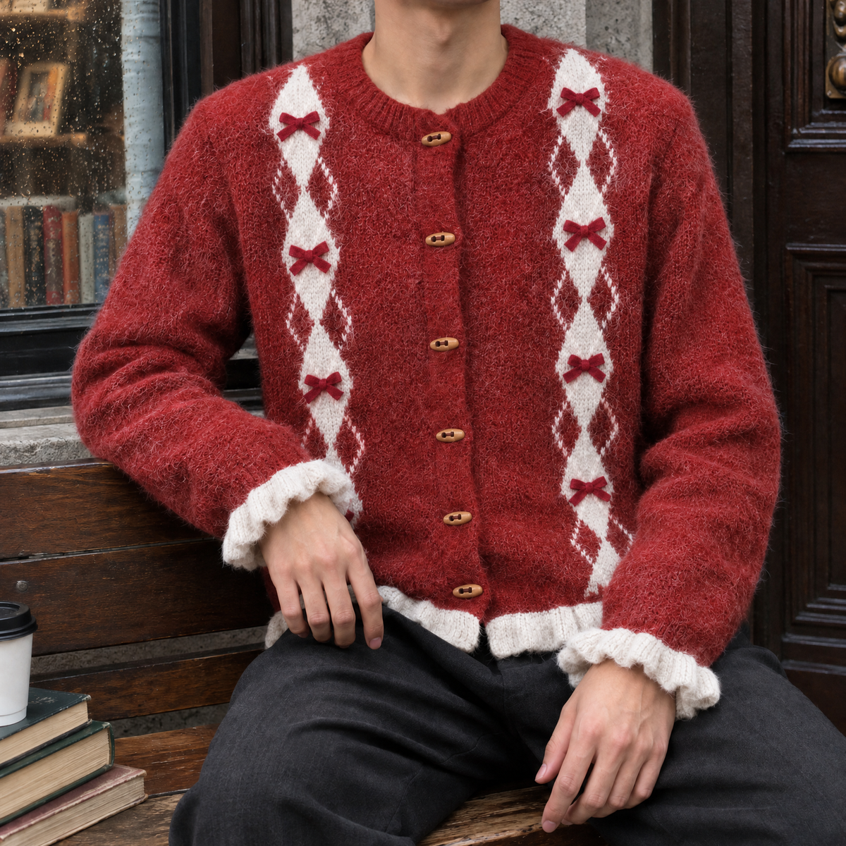 Jasper-Stone Bow Cardigan