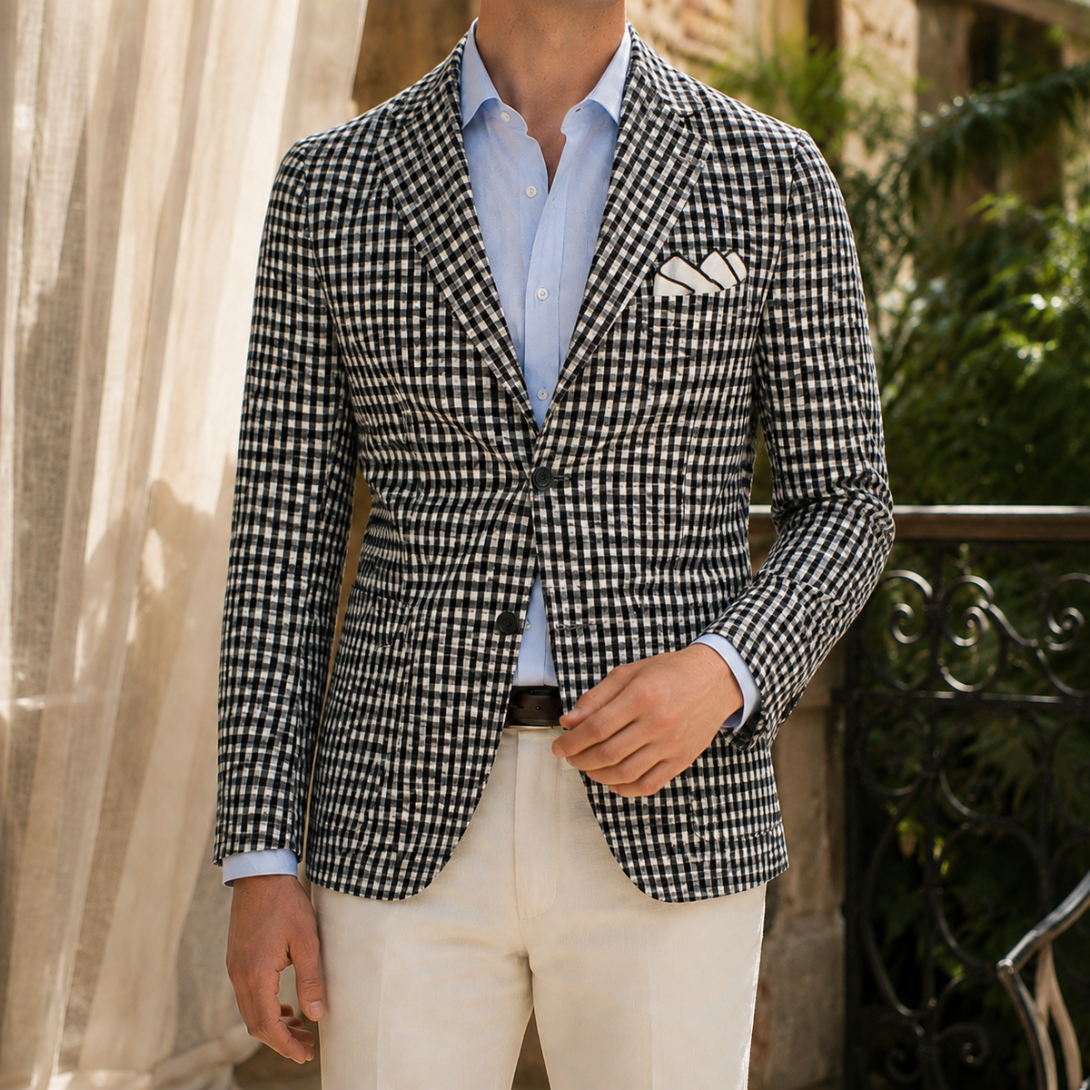 Anton-Stone Gingham Blazer