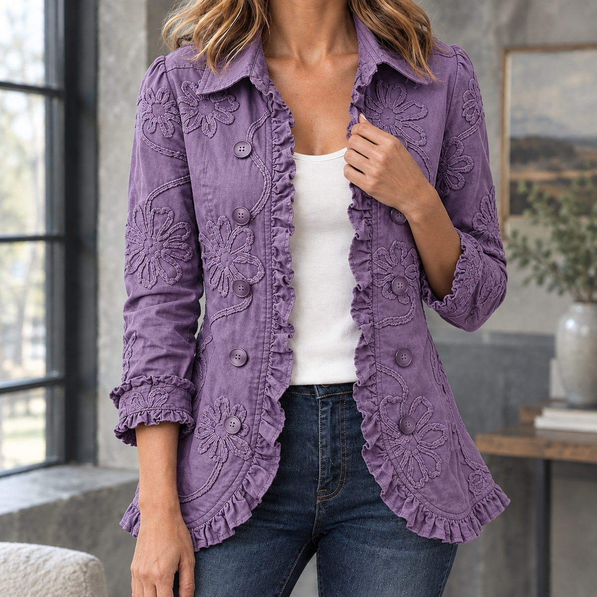 Hyacinth-Hope Floral Jacket