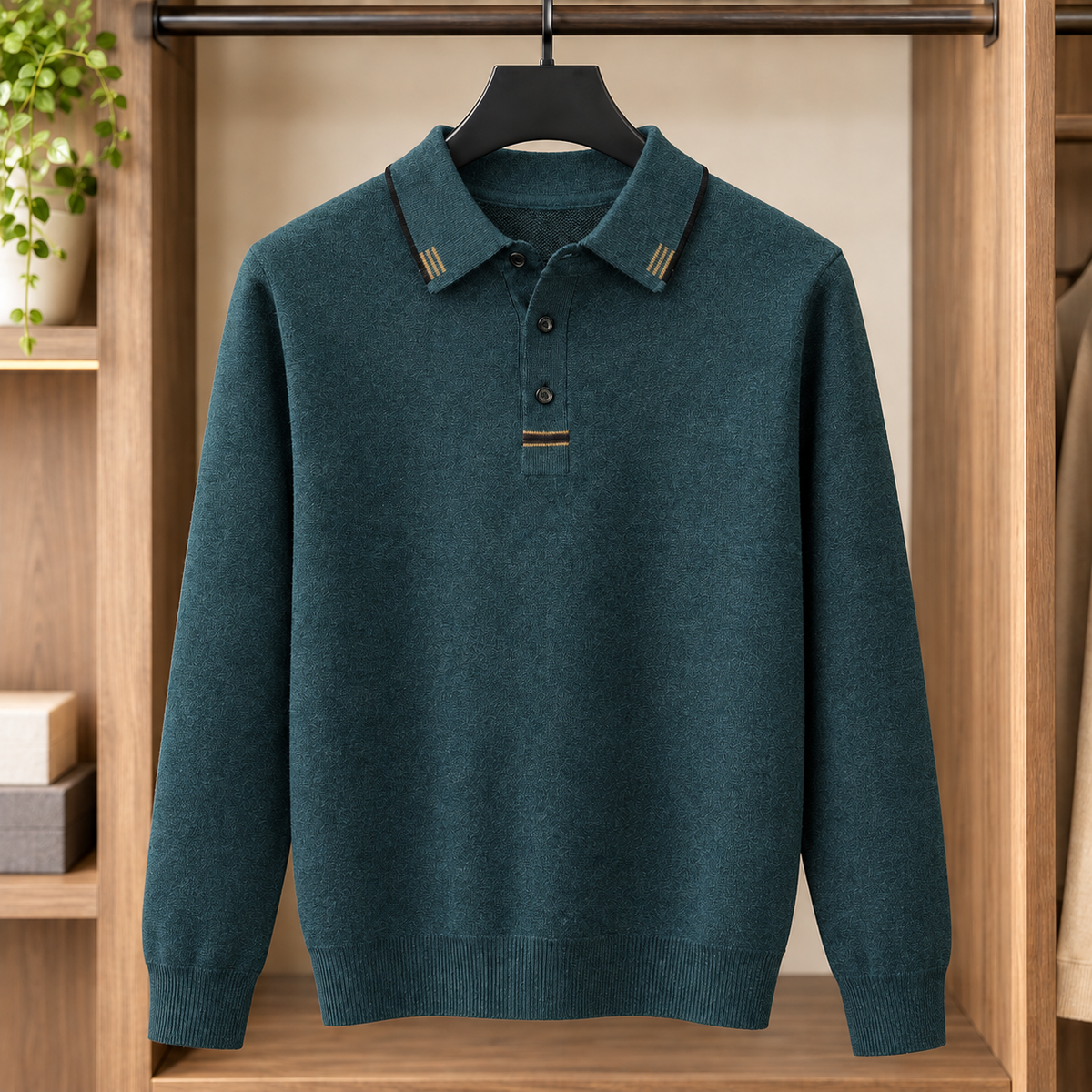 Brett Tipped Polo Sweater
