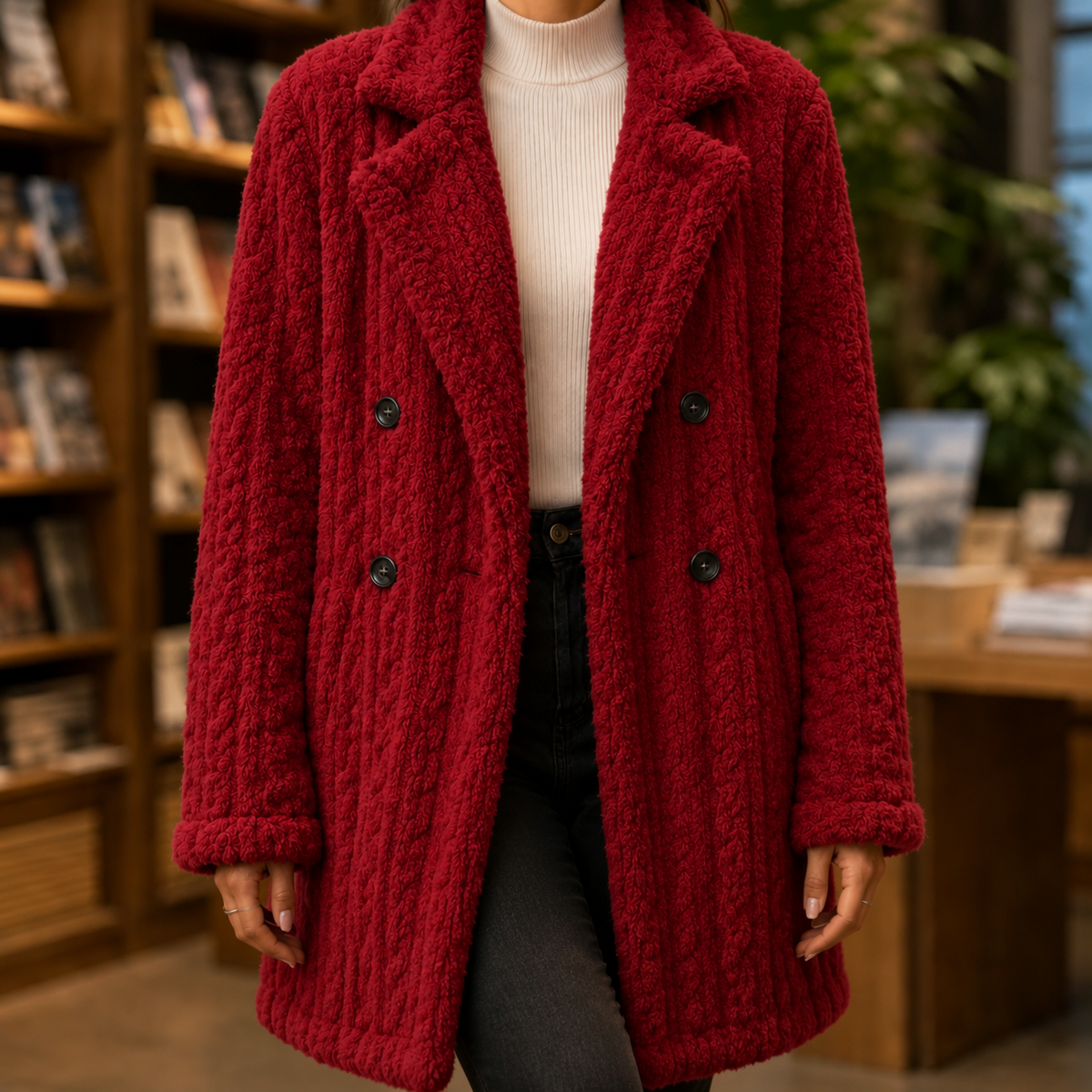 Hazel-Kate Cable Texture Coat
