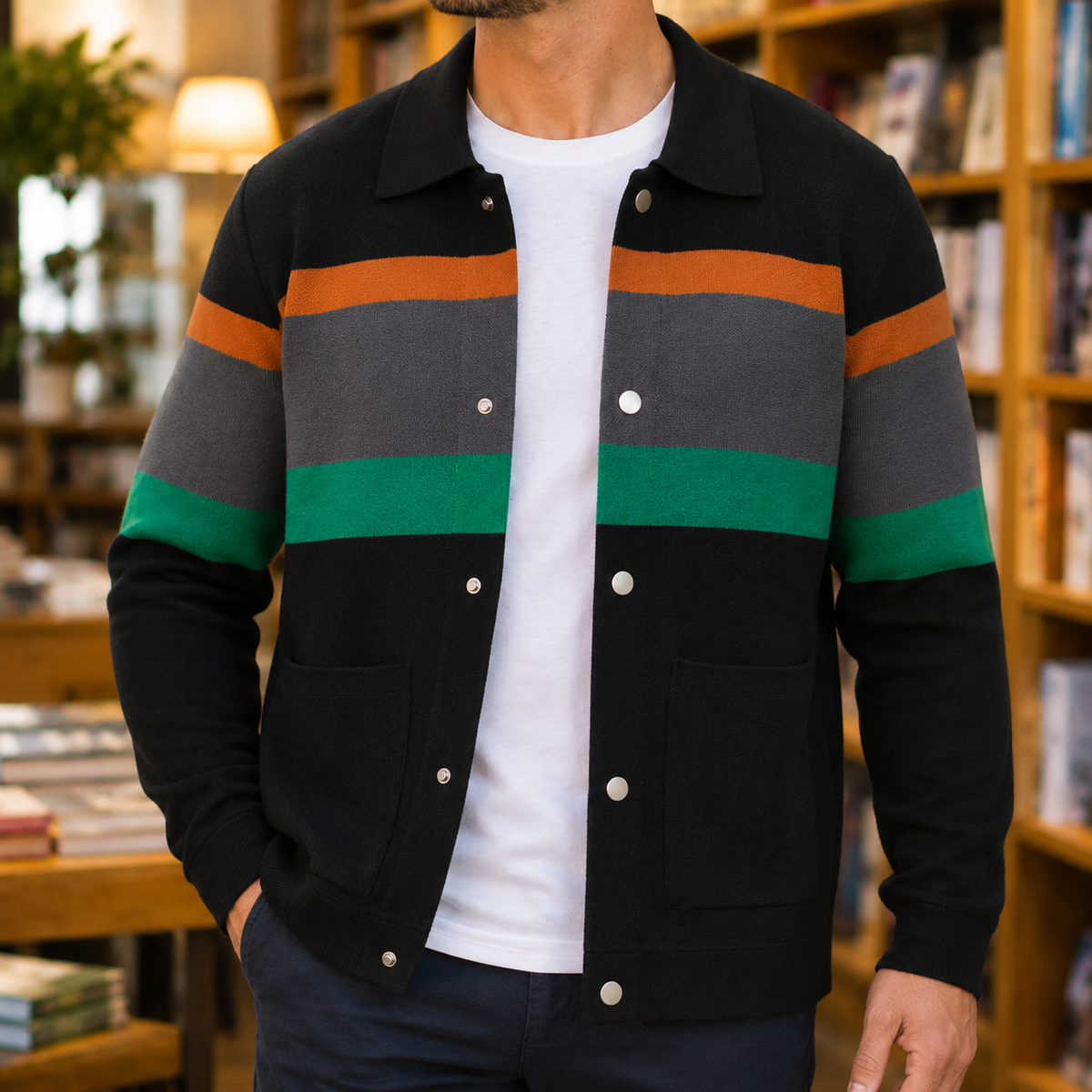 Henry-Lane Colorblock Knit Jacket