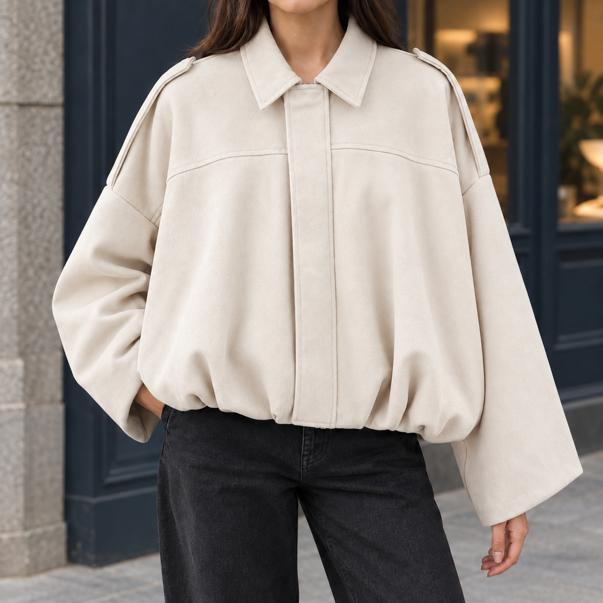 Sasha Faux Suede Bomber Jacket