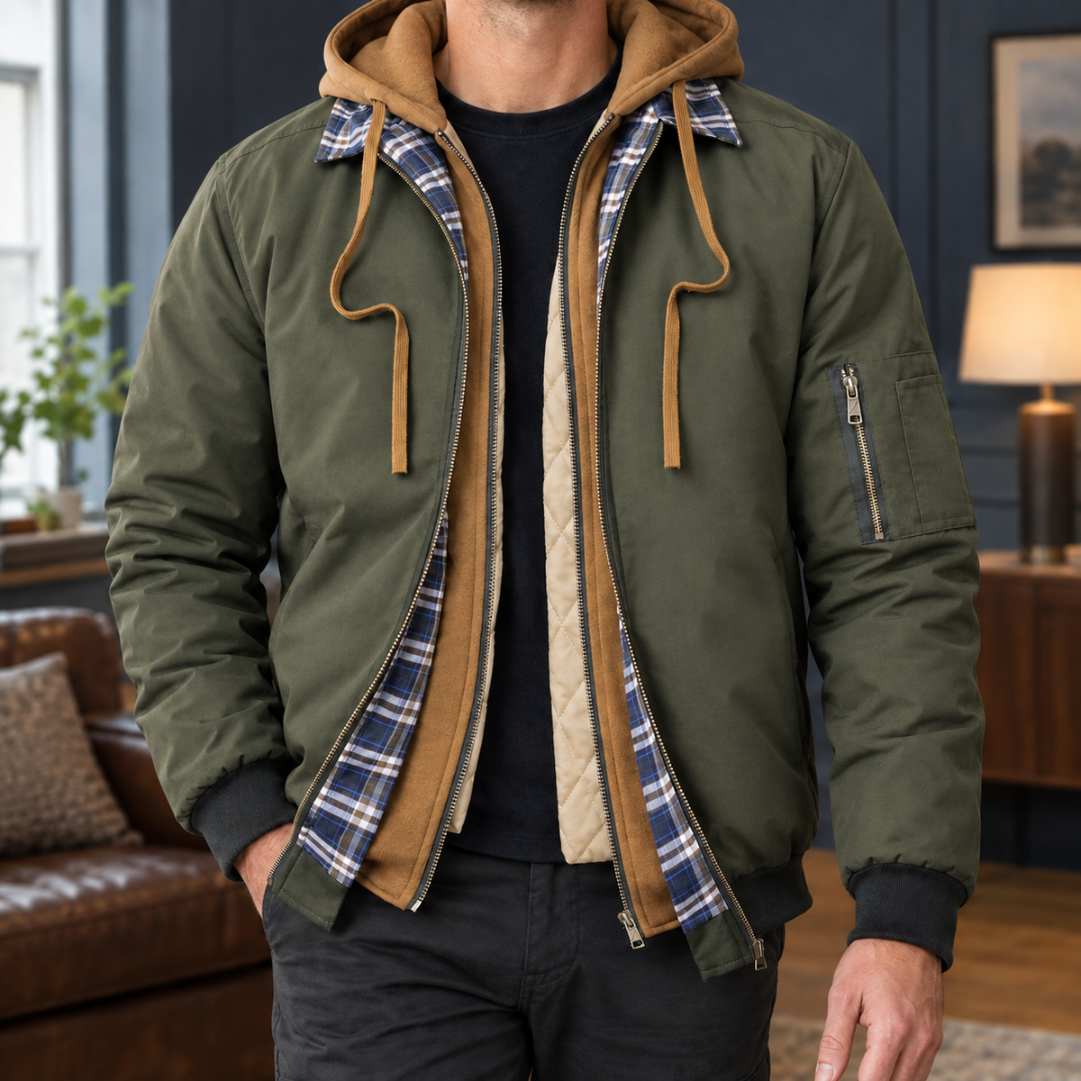 Liam Layered Bomber Jacket