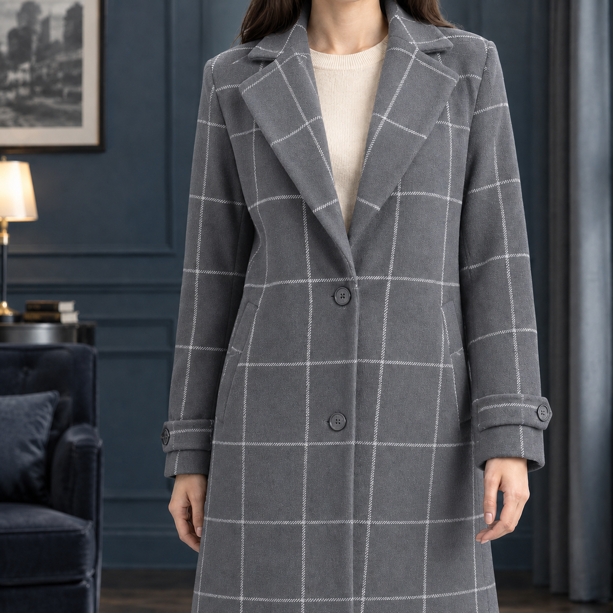 Arabella-Elise Windowpane Coat