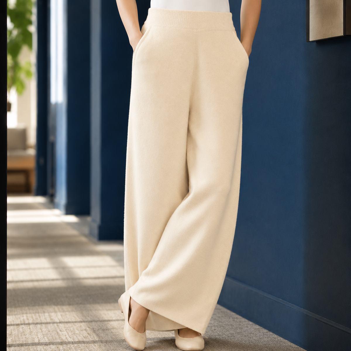 Meredith-Sage Cashmere-Feel Pants