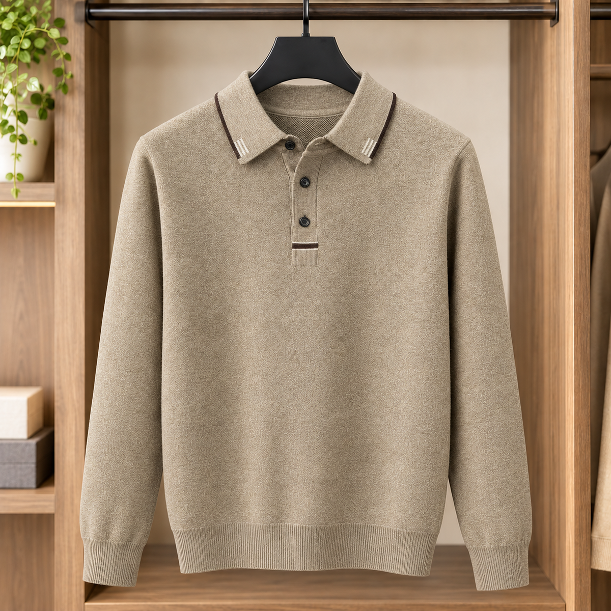 Brett Tipped Polo Sweater