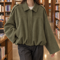 Clemence-Marie Faux Suede Bomber Jacket