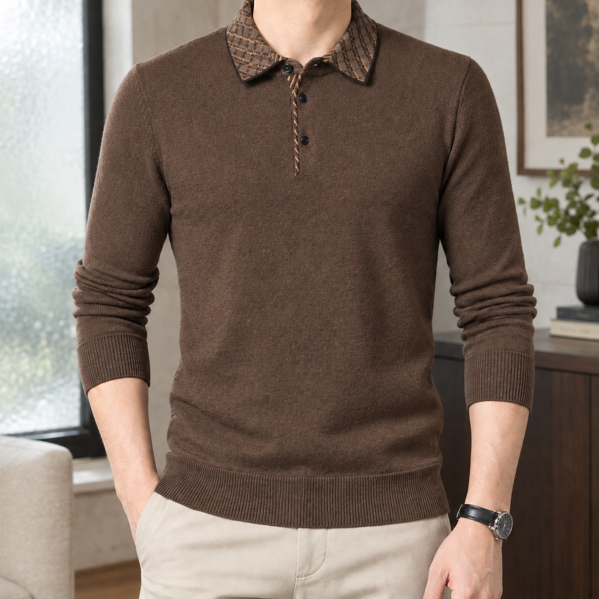 Finley Plaid Collar Sweater