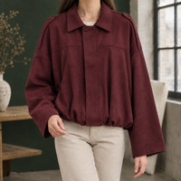 Riley-Skye Faux Suede Bomber Jacket