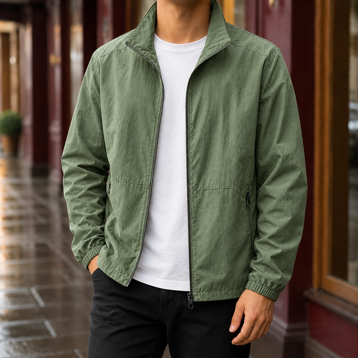 Matthias-Grant Stand Collar Jacket