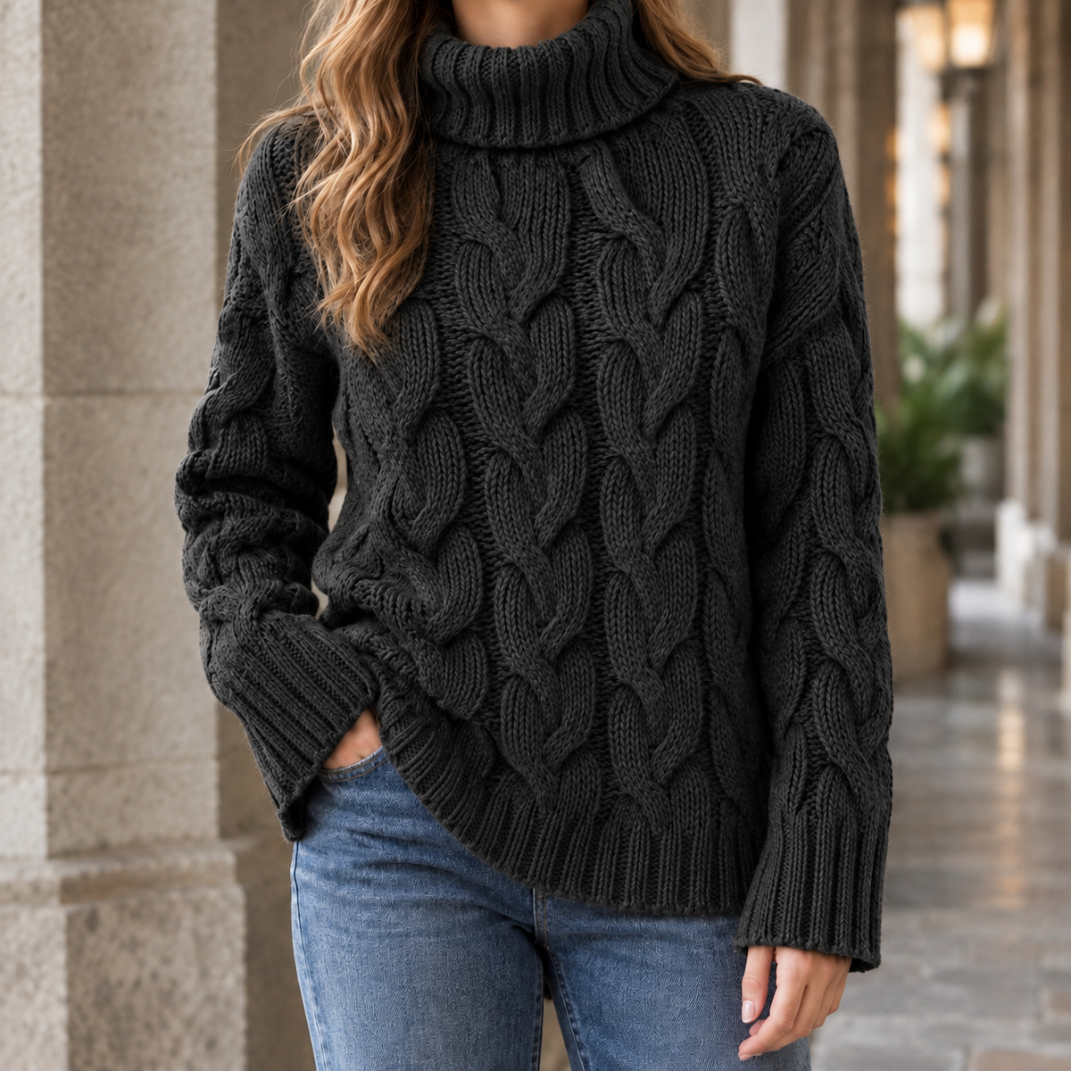 Hildegarde-Kate Cable Knit Sweater
