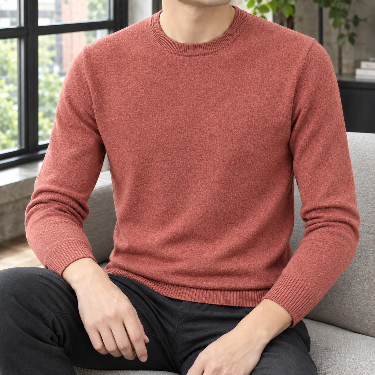 Edmund-Stone Crew Neck Sweater