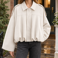 Katherine-Jane Faux Suede Bomber Jacket