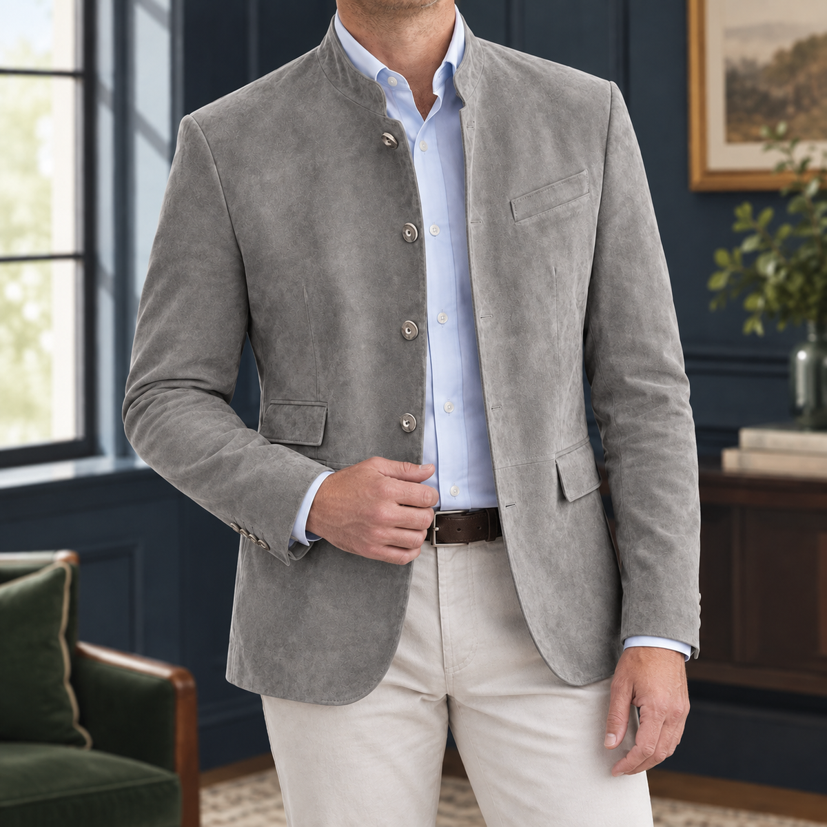 Barnabas-Ellis Stand Collar Blazer