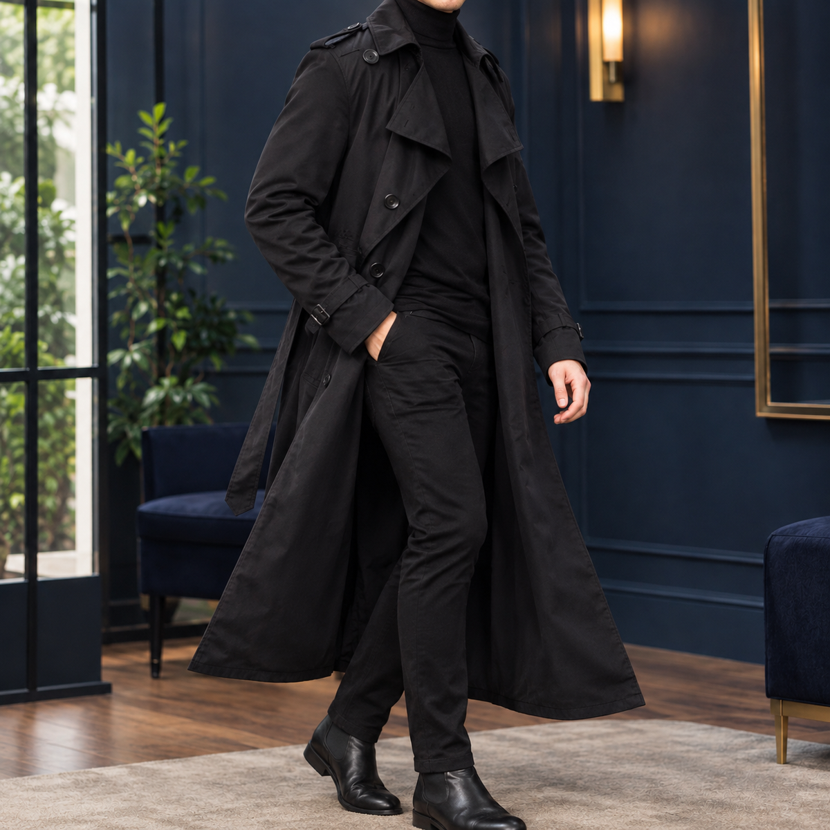 Yannick-Lane Belted Trench Coat