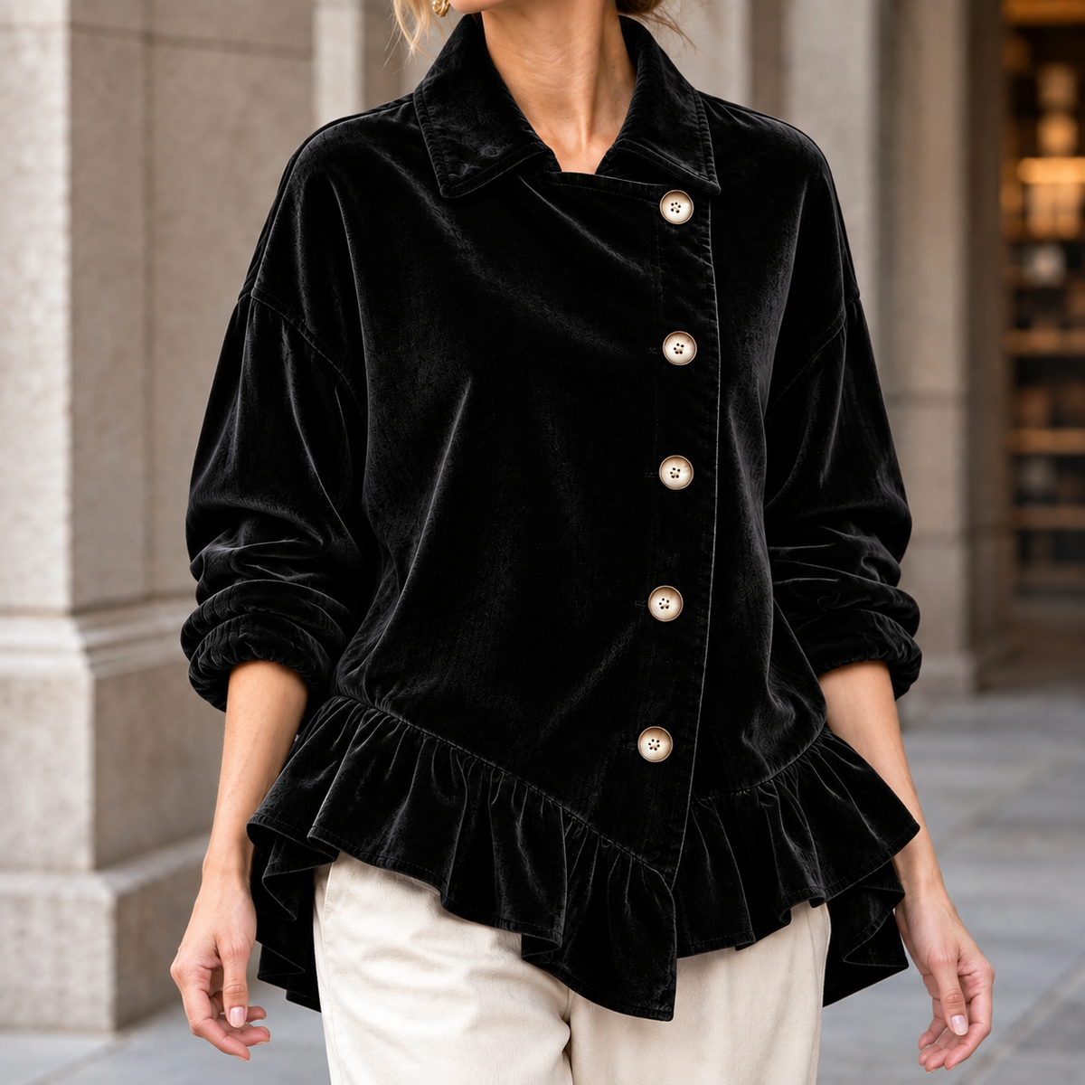 Annalise-Jane Ruffle Hem Jacket