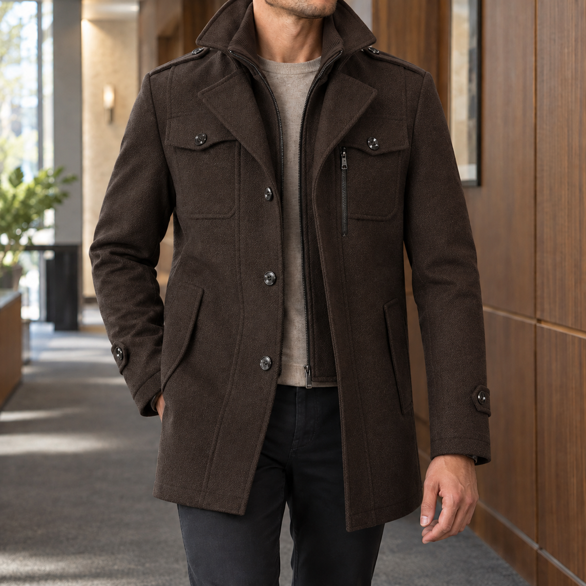Benjamin Double Collar Coat