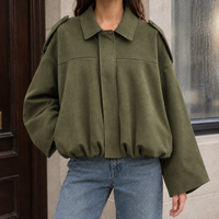 Elise-June Faux Suede Bomber Jacket