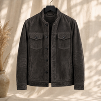 Florian-Grey Faux Suede Jacket