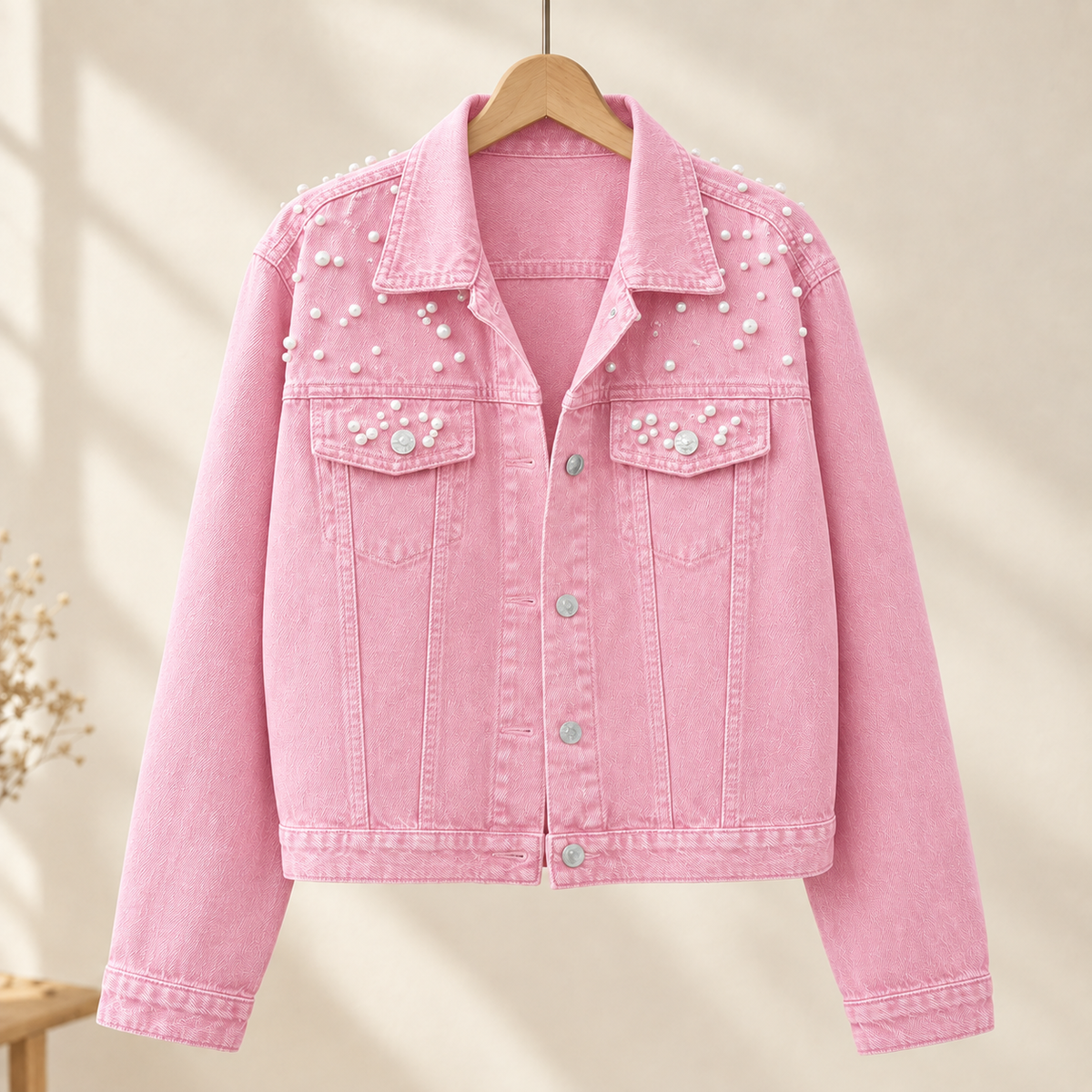 Apolline-Elise Pearl Denim Jacket